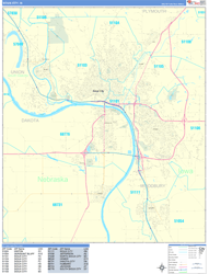 Sioux City Wall Map Basic Style 2024